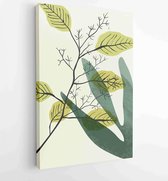 Canvas schilderij - Water color boho foliage line art drawing with abstract shape. Abstract Plant Art design for print, cover, wallpaper, Minimal and natural wall art. 3 -    – 187