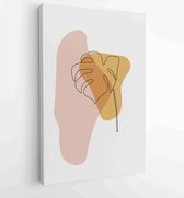 Canvas schilderij - Foliage line art drawing with abstract shape. Abstract Plant Art design for print, cover, wallpaper, Minimal and natural wall art. 3 -    – 1813395304 - 40-30 V