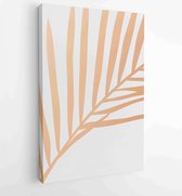 Canvas schilderij - Tropical line arts hand draw gold exotic flower and leaves. Design for packaging design, social media post, cover, banner, Wall arts. 1 -    – 1814260235 - 50*4