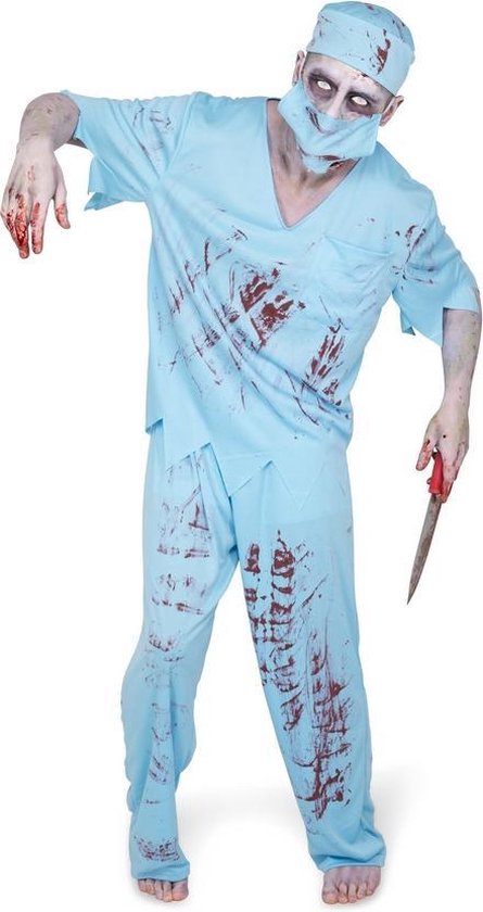 Karnival Costumes Zombie Kostuum Zombie Chirurg Dokter Halloween Kostuum Volwassenen - 4-delig - Polyester - Maat L