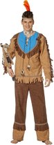 Wilbers - Indiaan Kostuum - Indiaan Yellowknives Stam - Man - bruin,wit / beige - Maat 54 - Carnavalskleding - Verkleedkleding