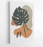 Canvas schilderij - Foliage line art drawing with abstract shape. Abstract Plant Art design for print, cover, wallpaper, Minimal and natural wall art. 1 -    – 1823785481 - 50*40 V