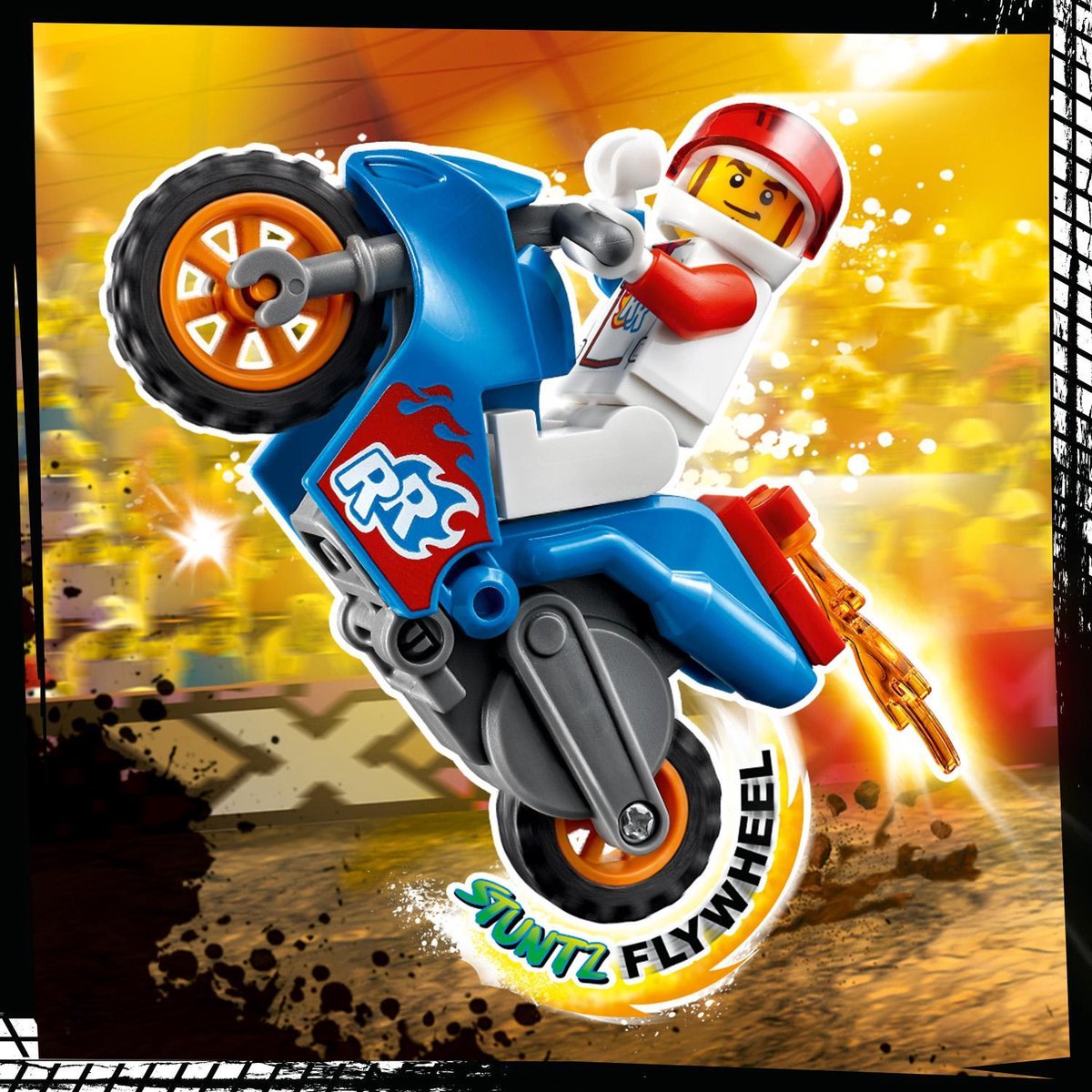 Lego 60298 city stuntz la moto de cascade fusée, moto a