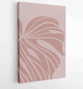 Canvas schilderij - Foliage line art drawing with abstract shape. Abstract Plant Art design for print, cover, wallpaper, Minimal and natural wall art. 4 -    – 1813295320 - 40-30 V