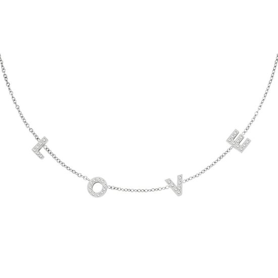 Roestvrijstalen ketting letters love - Yehwang - Ketting - One size - Zilver