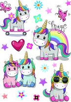 muursticker Colourful Unicorns meisjes 20 stuks