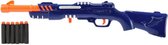Militaire shotgun blauw/oranje met 6 foampijlen 29 cm