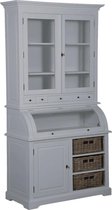 Kast | napoli | teakhout | wit | 113 x 52,5/35 x 210(h) cm