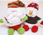 Kerstknuffel - Sneeuwman en Kerstman - 2 stuks