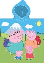 badponcho Peppa Pig 50 x 115 cm katoen blauw/groen