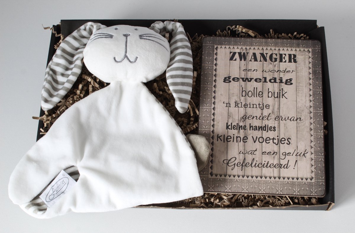 Goedkoopste Brievenbus cadeau Knuffelkonijn wit - kraam cadeau - cadeau zwangerschap