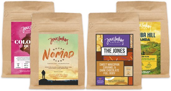Jones Brothers Coffee Specialty Koffiebonen Proefpakket – 4 x 250 gram