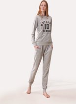 Feyza - Bijpassende Pyjama Set Voor Koppels, Lange Mouwen, Lichtgrijs, Dames - XL