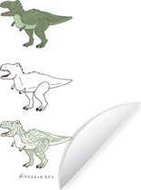 Wallpaper Circle - Chambre d'Enfant - Couleurs - Dinosaurus - 80x80 cm - Wall Circle - Auto-adhésif - Sticker Papier Peint Rond