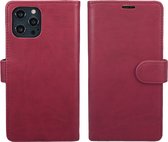 GSMNed - Wallet Softcase iPhone 12/12 pro rouge - bibliothèque en cuir de haute qualité rouge - bibliothèque iPhone 12/12 pro rouge - Booktype pour iPhone 12/12 pro - rouge