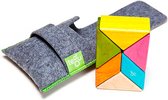 6 Piece Tegu Pocket Pouch Prism Magnetic Wooden Block Set Tints