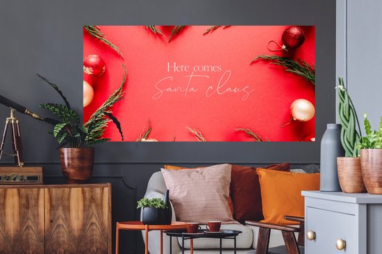 Stickers muraux - Film autocollant - Noël - Père Noël - Rouge - 160x80 cm - Film adhésif - Stickers muraux Chambre d'enfant - Papier peint autocollant
