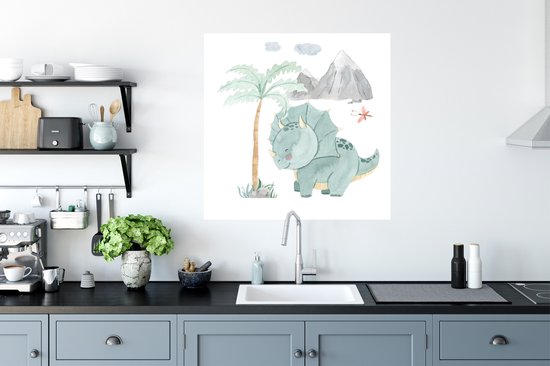 Stickers Stickers muraux - Chambre d'enfant - Arbre - Dinosaurus - 50x50 cm - Feuille adhésive