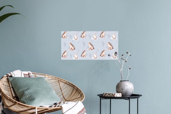 Stickers Stickers muraux - Hiver - Ours - Lapin - Motifs - 40x20 cm - Feuille adhésive