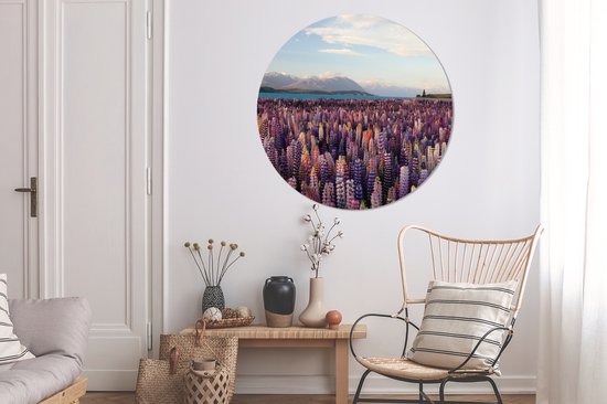 Wall Circle - Wall Circle Indoor - ⌀ 150 cm - Plastique - Montagnes - Fleurs - Nouvelle-Zélande