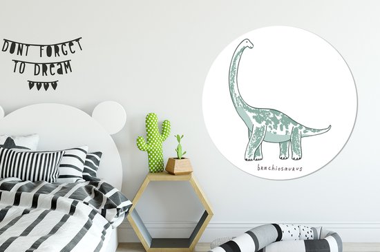 Cercle Mural - Cercle Mural Intérieur - Chambre d'Enfant - Dinosaurus - Brachiosaure - ⌀ 150 cm - Décoration murale - Peintures Ronds