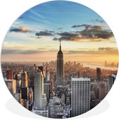 WallCircle - Wandcirkel ⌀ 120 - New York - Amerika - Empire State Building - Ronde schilderijen woonkamer - Wandbord rond - Muurdecoratie cirkel - Kamer decoratie binnen - Wanddecoratie muurcirkel - Woonaccessoires XXL