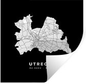 Stickers muraux - Utrecht - Carte routière des Nederland -Bas - Zwart - 30x30 cm - Feuille adhésive