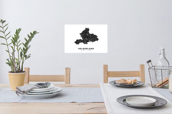 Stickers muraux - Film autocollant - Gueldre - Nederland - Carte - 30x20 cm - Film adhésif - Stickers muraux Chambre d'enfant - Papier peint autocollant
