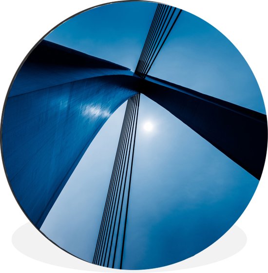 WallCircle - Cercle mural - Cercle mural - Pont - Blauw - Abstrait - Aluminium - Dibond - 120x120 cm - Intérieur et Extérieur XXL