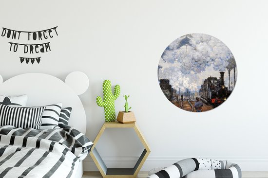 WallCircle - Cercle mural - Cercle mural - La Gare Saint-Lazare, l'arrivée d'un train - Claude Monet - Aluminium - Dibond - 60x60 cm - Intérieur et Extérieur