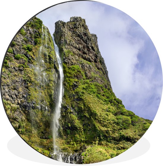 WallCircle - Cercle mural - Cercle mural - Açores - Cascade - Roche - Aluminium - Dibond - 140x140 cm - Intérieur et Extérieur