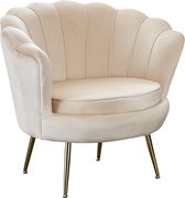 Liv's Lergrund Fauteuil - Modern - Beige - Metaal - 76 cm x 76 cm x 78 cm