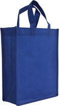 Shopper Bag - 10 stuks - Blauw - 24 x 30 x 10cm - Non Woven - Shopper tas