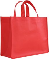 Shopper Bag - 10 stuks - Rood - 32 x 25 x 12 - Non Woven - Shopper tas