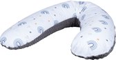 Bubaba - Body/Relax Pillow - Zwangerschapskussen - Voedingskussen met wasbare hoes (170x35cm) - Rainbow Grijs