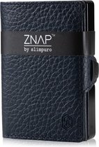 Slimpuro ZNAP Slim Wallet -  portemonnee 12 pasjes - muntvak - 360° RFID-bescherming -  carbon en leer