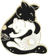 Pin "Ying & Yang Cats" - Broche, Kledingspeld.