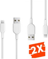 2-PACK iPad oplader kabel - 1 Meter - Geschikt voor Apple iPad 2017,2018,2019,2020,2021,Air,Air 2,Air 3,10.2,Mini 3,4,5- iPad kabel - iPad oplaadkabel - iPad snoertje - iPad lader