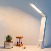 BOTC inklapbare LED-lamp - usb opladen met batterij - Aanraakknop - met 3 Lichtkleuren en 5 Helderheidsniveaus - Wit