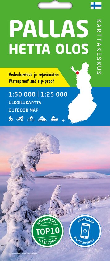 Wandelkaart Finland: Pallas Hetta Olos 1:50.000/1:25.000