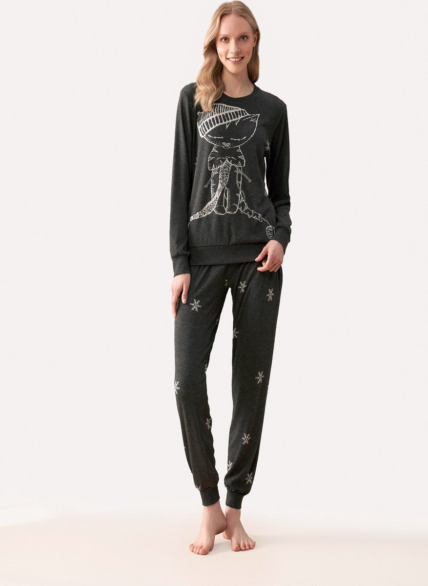 Feyza - Pyjama Set Voor Dames, Lange Mouwen - L