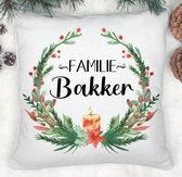 Kerst kussen - Kerst sierkussen - Met familienaam - Met tekst - Kerst cadeau - Winter