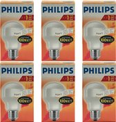 Philips - Standaardlamp - 100Watt - E27 Fitting - Gloeilamp - Softone Wit - Melkglas - Dimbaar - Grote Fitting - 100W - (6 STUKS)