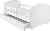 Kinderbed Klassiek - Wit - 180x80 - incl. matras - incl. bedlade - incl. unisex beddengoed set