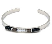 Armband Dames - Bangle Kralen RVS - One Size - Zilverkleurig