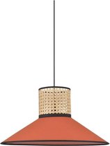 Pennsy conische hanglamp - Katoen en riet - Ø 44 cm - Terracotta