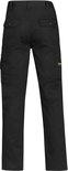Arrière du pantalon de travail noir STØRVIK avec deux poches arrière à rabat et pression, poche cargo et logo STØRVIK.