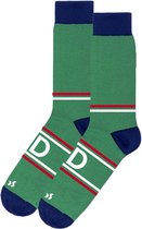 dstinctive - kerst sokken met personalisatie / initiaal / letter - D -  strepen - maat 35-40