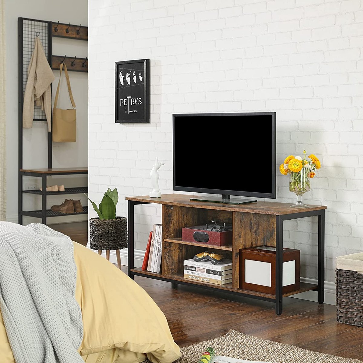 VASAGLE tv-meubel, tv-tafel met 2 deuren, tv-plank voor tv's tot 60