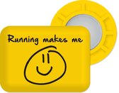 Bibbits hardloopmagneten | Running makes me smile yellow